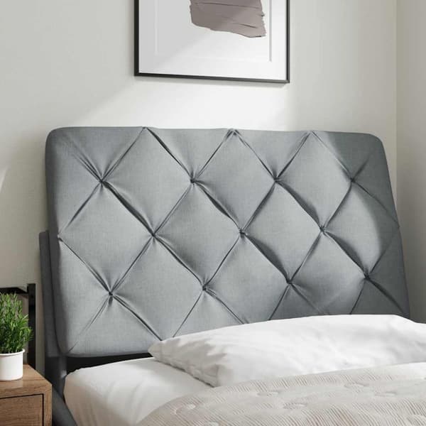 Headboard Cushion Light Grey 90 cm Fabric