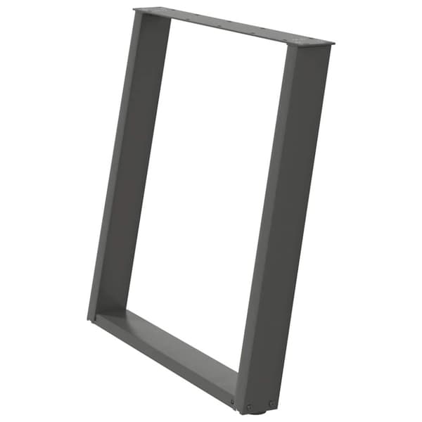 Matbordsben U-formade 2 st antracit 70x(72-73) cm stål