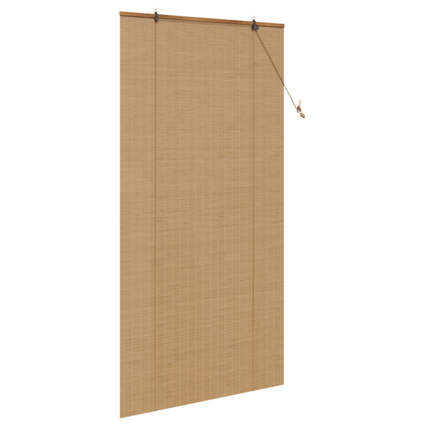 Rullgardin med gardiner Brun 110 x 220 cm Bambu