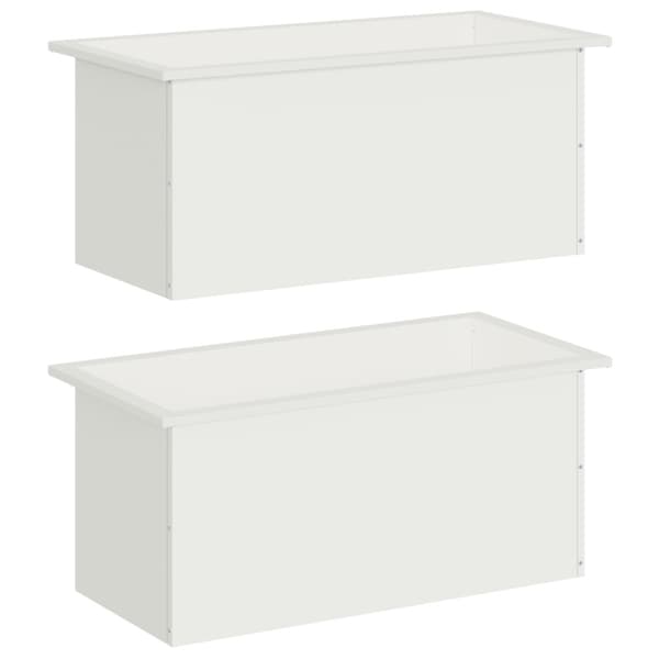 Odlingslåda med LED 2 st Vit 40 x 80 x 40 cm Stål
