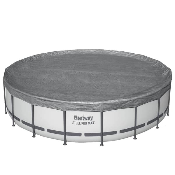 Bestway Pooltäcke Ø5,49 m Rund Polyester Grå