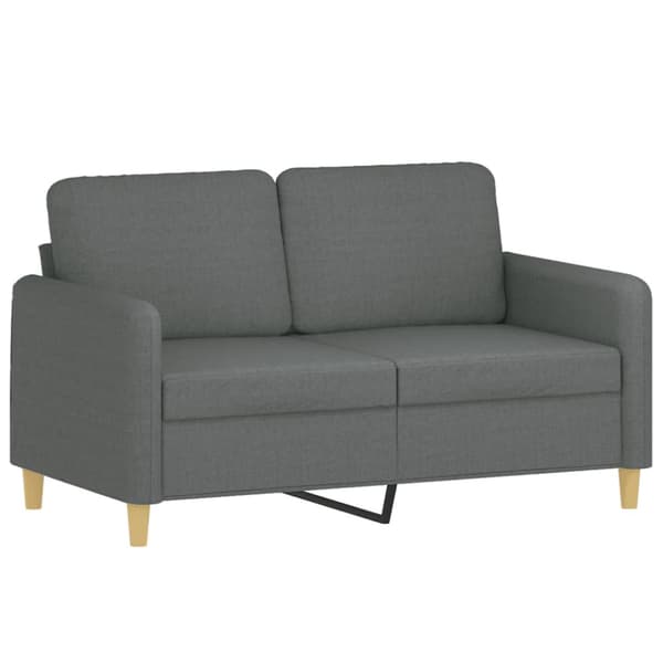 2-sits soffa med prydnadskuddar mörkgrå 120 cm tyg
