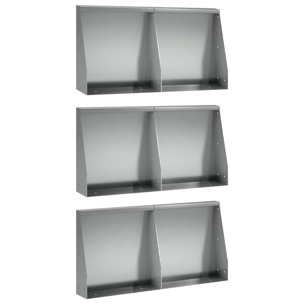 Stödvägg 6 st 40 x 12 x 50 cm Galvaniserat stål Silver