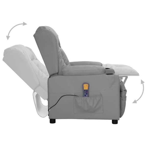 Massagefåtölj grå konstläder