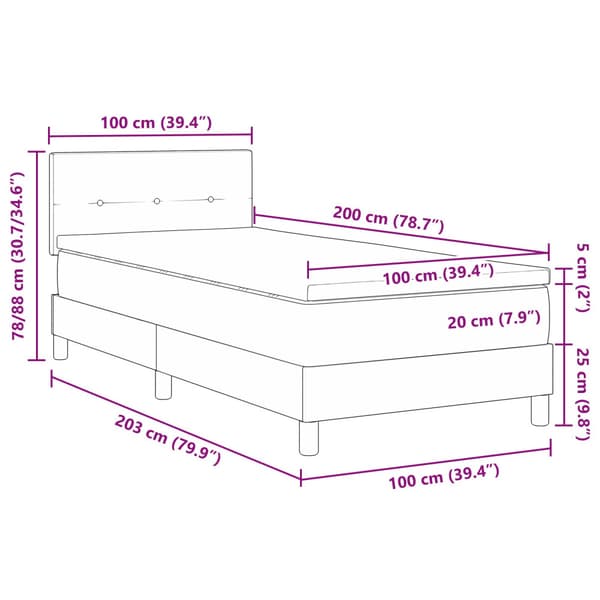 Bäddfjäder med madrass Mörkblå 100 x 200 cm Sammet