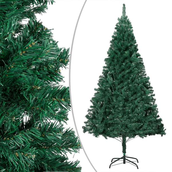 Belyst plastgran med kulor grön 180 cm PVC