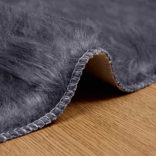 Fuskfäll matta TAFALLA Antracit Ø 120 cm Polyester
