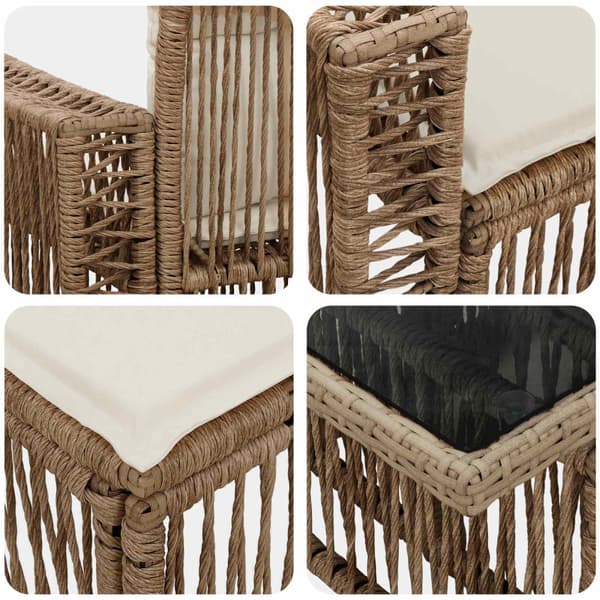 Trädgårdsoffset 10 st Beige och krämvit konstrotting