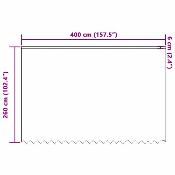 Spetsgardin Vit 260 x 400 cm Polyester
