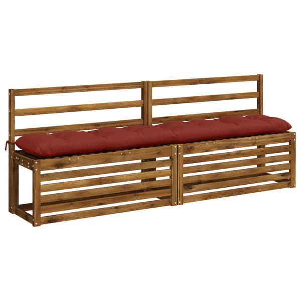 Bänk Kuddar VIANEN 2 st 100% Polyester Röd 200 x 30 x 12 cm