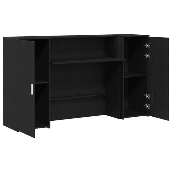 Receptionsdisk svart ek 180x50x103,5 cm konstruerat trä