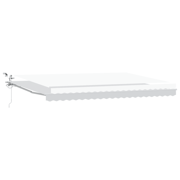 Utfällbar markis Vit 500 × 350 cm Polyester och metall