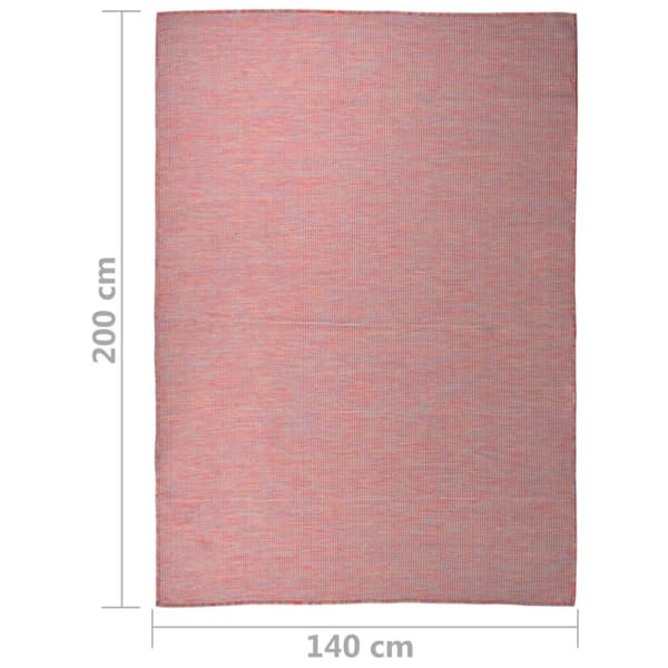 Utomhusmatta plattvävd 140x200 cm röd