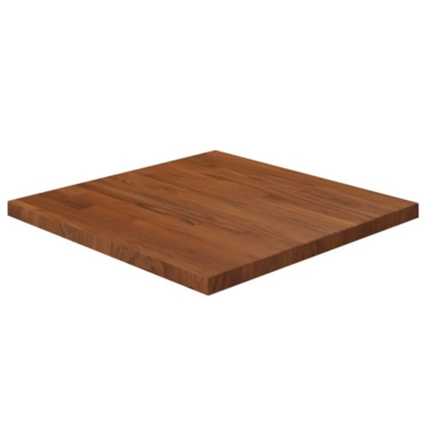 Fyrkantig bordsskiva mörkbrun 50x50x2,5cm behandlad massiv ek