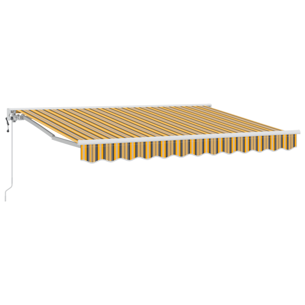 Markisram Gul och Grå 300 x 200 cm Polyester med PU-beläggning