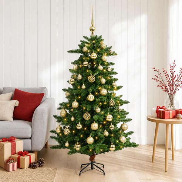 Artificial Christmas Tree with Bauble 150 cm 150 LED-lampor