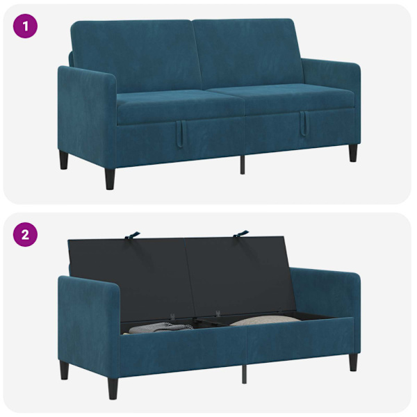 Soffa med förvaring Blå 172 x 78 x 87 cm Polyester