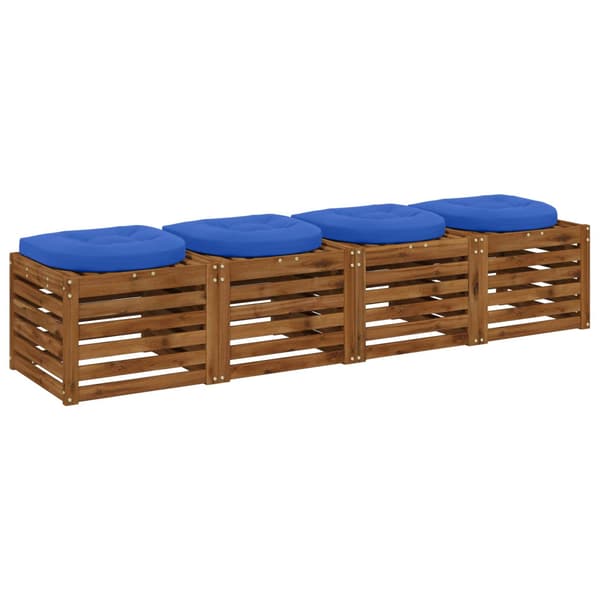 4-delade Sittdynor 4 st 100% Polyester Kungsblå 45 x 45 x 5 cm
