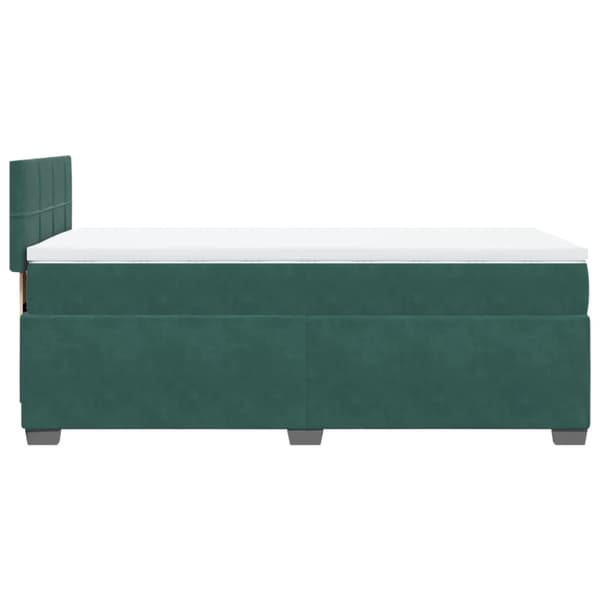Ramsäng med madrass mörkgrön 90x190 cm sammet