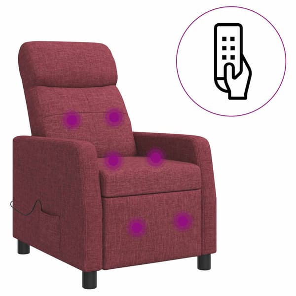 Massagefåtölj Vinröd Tyg