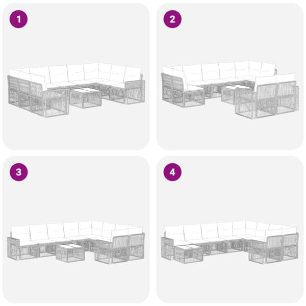 Trädgårdsoffset 10 pcs Beige och krämvit konstrotting