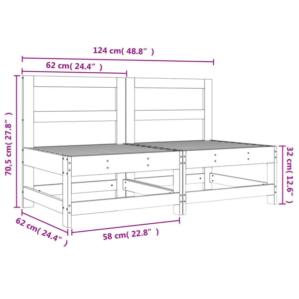 Mittensoffor 2 st vit massiv furu