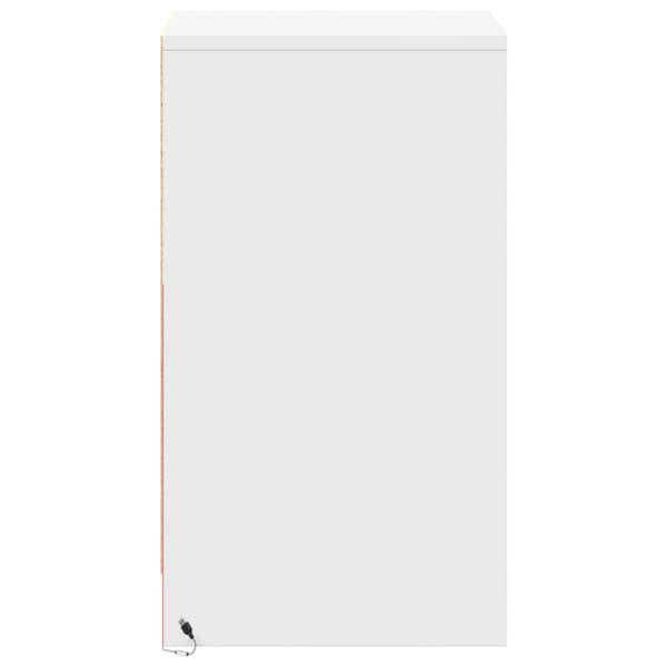 Sängbord med LED-lampor vit konstruerat trä