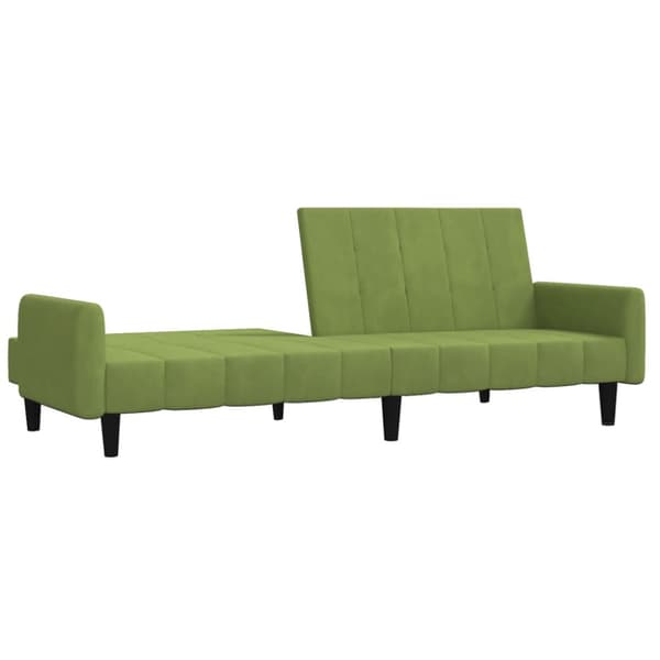 Bäddsoffa 2-sits ljusgrön sammet