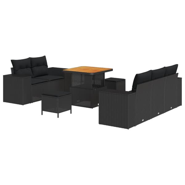 Trädgårdsoffset 8 pcs Svart konstrotting