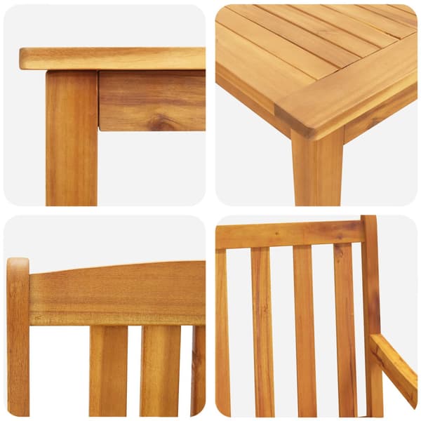 Trädgårdsmöbelset 5 pcs Brun Massivt akaciaträ