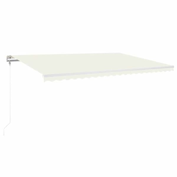 Automatisk markis med vindsensor & LED 500x350 cm gräddvit