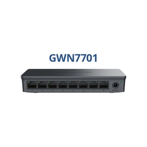 Grandstream GWN7700 Series GWN7701 - switch - 8 portar - ohanterad Svart