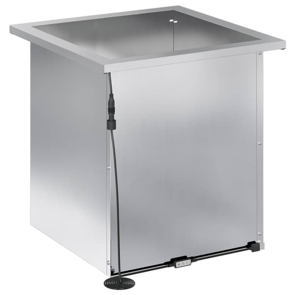 Odlingslåda med LED Silver 40 x 40 x 40 cm Galvaniserat stål