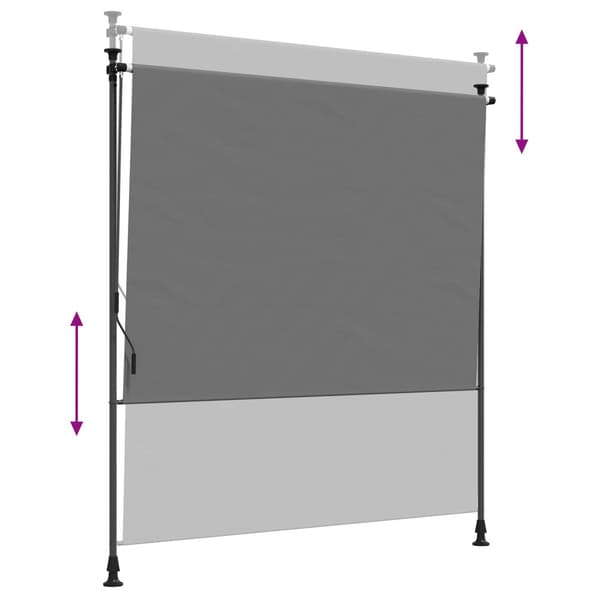 Utomhus rullgardin Ljusgrå 100 x 270 cm