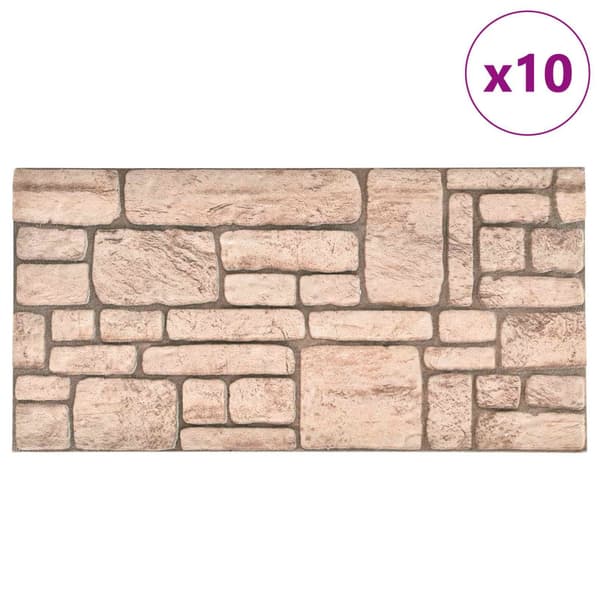 Väggpaneler 10 pcs Beige 100 x 50 cm EPS Skum