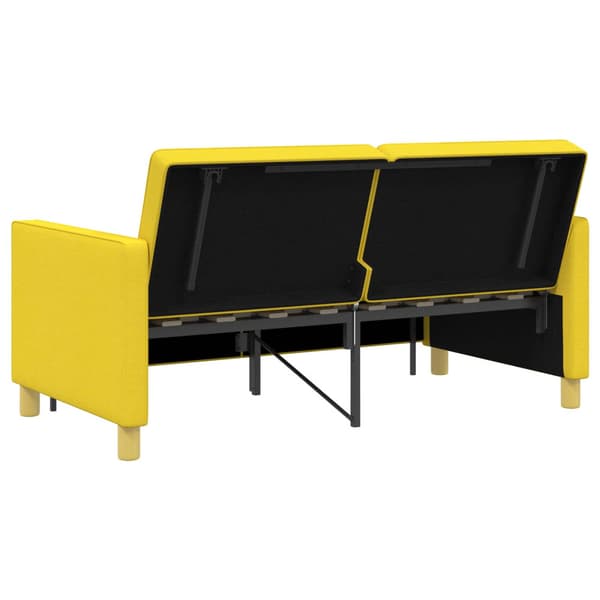 Pull Out Sofa Bed Ljusgul Tyg