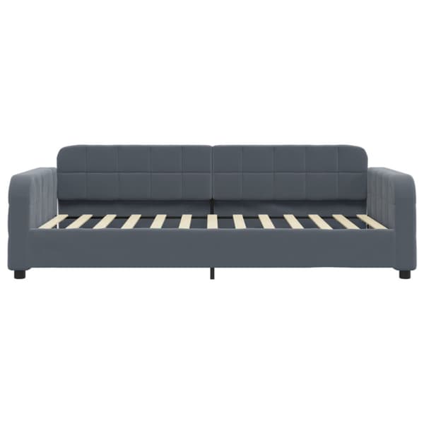 Dagbädd med madrass mörkgrå 100x200 cm sammet