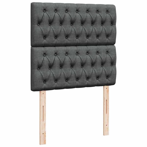 Ottoman sängram med madrass mörkgrå 80x200 cm tyg