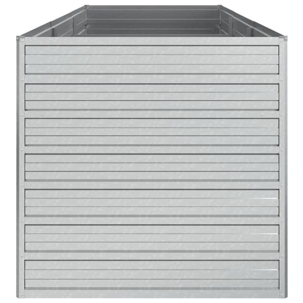 Odlingslåda upphöjd galvaniserat stål 240x80x77 cm silver