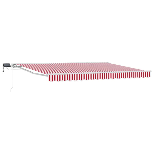 Manuell markisram med LED-lampor Röd och Vit 4 × 3,5 m