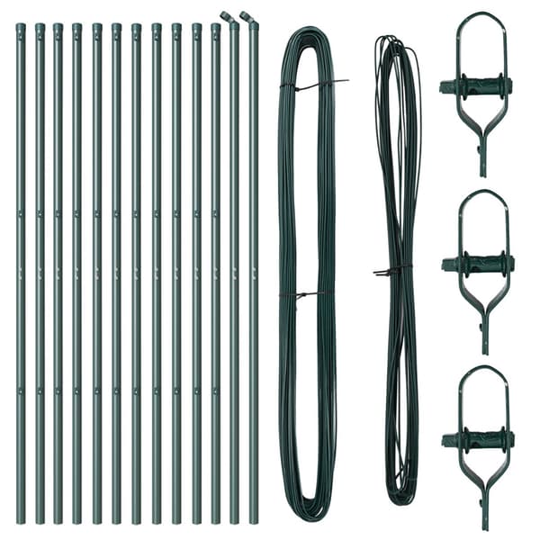 Stängselstolpe 13 pcs Grön Stål