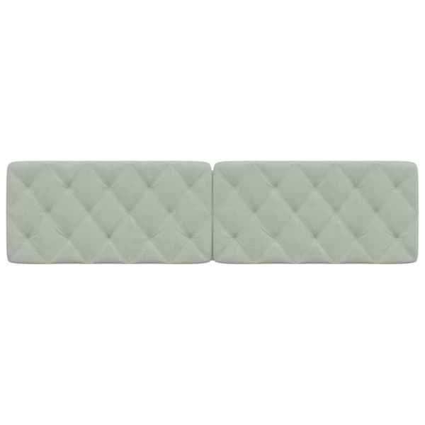 Headboard Cushion Light Grey 200 cm Velvet