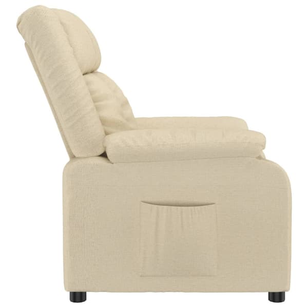 Reclinerfåtölj gräddvit tyg