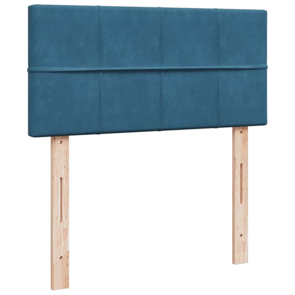 Ramsäng med madrass blå 100x200 cm sammet