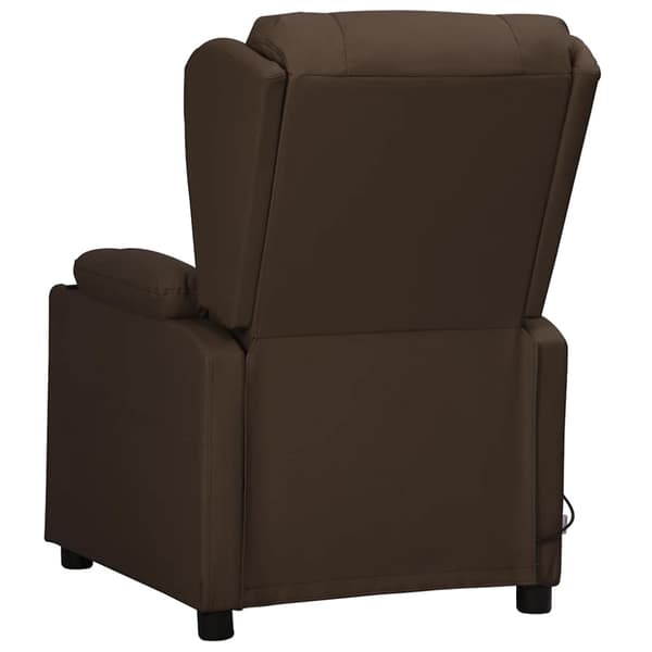 Massagefåtölj brun konstläder