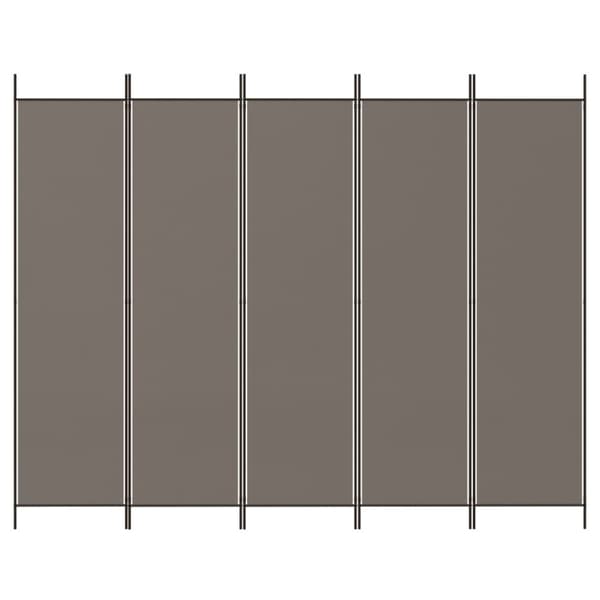 Rumsavdelare 5 paneler antracit 250x200 cm tyg