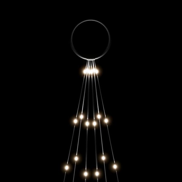 Julgran på flaggstång kallvit 108 LEDs 180 cm