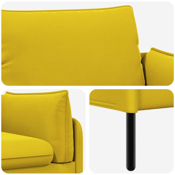 2-sits soffa 2-sits Gul 188 x 81 x 89 cm Sammet