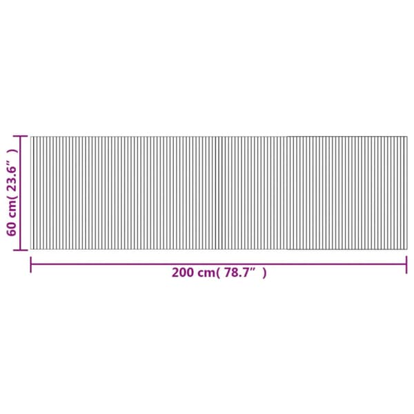 Matta rektangulär svart 60x200 cm bambu