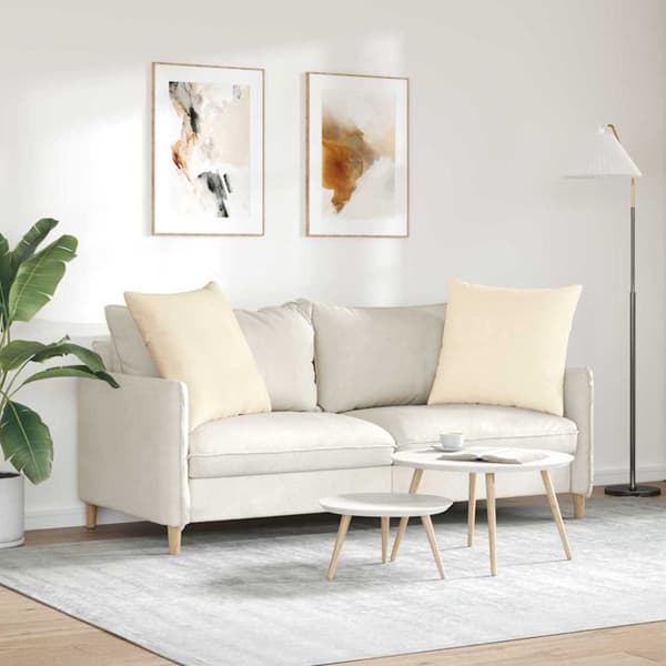 Sofakuddar 2 pcs Kräm 60 x 60 cm Kordread tyg